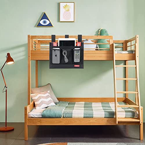 Zafit Hanging Bedside Caddy, Bedside Storage Organizer for Magazine, Phone, Remote control (Classic4 Pockets-Black)