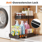 Simple Trending Under Sink Organizer, 2 Pack Pull Out Cabinet Organizer with Sliding Drawer, 2-Tier Under Sink Storage for Kitchen Bathroom, Black - size: 2 pack