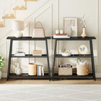 HOOBRO 30" Narrow Console Table, 3-Tier Small Entryway Table with Storage Shelves, Behind Couch Sofa Table, Hallway Table for Entryway, Foyer, Hallway, Living Room, Black BB62XG01 - color: Black
