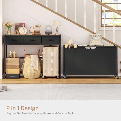 Laundry Sorter, Rolling Laundry Hamper with 4 Section Pull-Out Bags, 300L Large Laundry Basket Organizer with 3 Drawers, Laundry Hamper with Wheels for Laundry Room Organization, Bathroom, Bedroom - size: 300 L