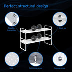 Expandable Cabinet Shelf Organizer Adjustable Metal Spice Rack Stackable Freestanding Counter Storage Shelves for Kitchen Cabinet Under Sink Office Desk (White - 1Pack - L16.5-27'' * W8'' * H9.6'') - color: White - 1pack - L16.5-27'' * W8'' * H9.6''