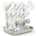 Termichy Baby Bottle Drying Rack: Large Vertical Bottle Dryer Rack Holder - Space Saving Standing Drying Rack for Baby Bottles and Pump Part Cleaning (Khaki) - color: Khaki