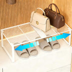Expandable Closet Shelf Organizer, Wire Rack Closet Organizer，Stackable Storage Rack for Kitchen/Pantry/Bathroom/Shoe Cabinet，Space Saving Design（1 Pack）