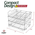 Sagler Stackable Pantry Can Organizer - 3-Tier Soda Can Organizer - Multifunctional Chrome-Finish Can Rack Organizer for Up to 36 Cans - For Pantry, Kitchen Cabinet, Countertop, Under Sink - 17x13x13