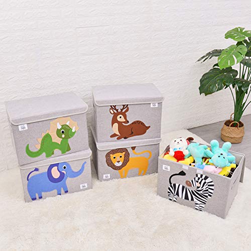 CLCROBD Foldable Large Kids Toy Chest with Flip-Top Lid, Collapsible Fabric Animal Toy Storage Organizer/Bin/Box/Basket/Trunk for Toddler, Children and Baby Nursery (Llama) - color: Llama