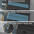 TaoHFE Modern Shoe Cabinet for Entryway - Black Wooden Hidden Shoe Cabinet - Narrow Free Standing 3 Tier Rack - color: Black