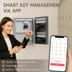 32 Key Lock Box Wall Mount, Smart Key Cabinet One Time Password/APP Bluetooth/Fixed/Wi-Fi Remote/Key Unlock, Key Management for Valets/Realtors/Office/Hotel - size: 32 Key(Smart)