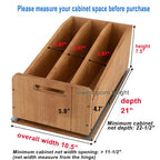 DINDON Pull Out Cabinet Organizer for Pans, Cookie Sheet, Bakeware, Cutting Board, Slide Out Kitchen Cabinet Storage Organizer Rack, 10.5''W X 21"D X 7.5"H, Wood - size: 7.5"H