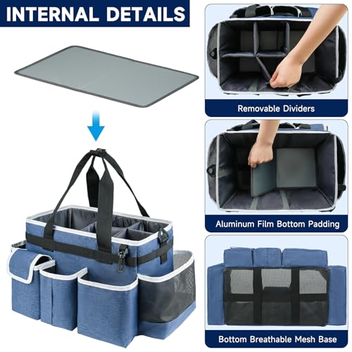 Cleaning Caddy,Cleaning Bag for Housekeepers,Cleaning Supplies Organizer with Handle,Blue - color: Blue, size: Medium