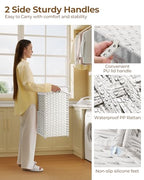 Greenstell Laundry Hamper with Lid, 125L Laundry Basket with 2 Removable Liner Bags & 2 Mesh Bags, Handwoven Synthetic Rattan Clothes Hamper for Clothes, Toys in Bathroom, Bedroom, Foldable, White - color: White, size: 125L (25.6 x 13.0 x 23.6 inches)