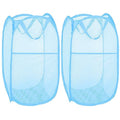 Larpur Pack of 2 Pop up Laundry Hampers, Collapsible Laundry Baskets, Portable Mesh Clothes Hampers for Home Room, College Dorm, Apartment, Foldable Hamper with Carry Handles, Sky Blue - color: 2*Sky Blue
