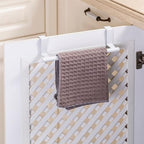 Cabinet Door Towel Holder, Over Cabinet Towel Bar, Stainless Steel Dish Towel Holder for Cabinet Door Kicthen Towel Rack, White 2 Pack - color: White