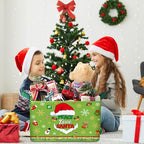 Geelin 3 Pcs Christmas Baskets Storage Funny Lime Green Christmas Santa Basket for Gifts Collapsible Waterproof Canvas Xmas Storage Bin Organizer with Handles for Book Closet Shelf Nursery Room Decor - style: Merry Santa