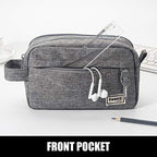 Sooez High Capacity Pencil Case, Big Pencil Bag Pouch Box Organizer Pen Case, Portable Journaling Supplies with Easy Grip Handle & Loop, Asthetic Supply for Girls Adults, Grey - color: Grey