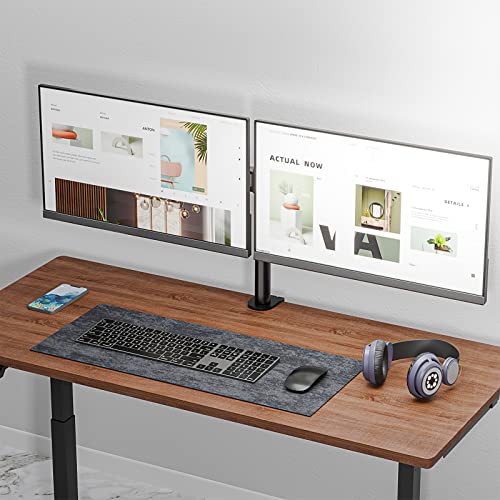 WALI Dual Monitor Stand for Desk, Dual Monitor Mounts for 2 Monitors up to 27 inch, 2 Monitor Desk Mount Holds up to 22 lbs, Height Adjustable Swivel Tilt Rotation, 75x75/100x100mm (M002), Black - size: Dual, style: C-Clamp