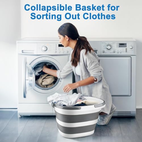 Collapsible Mop Bucket with Handle for Cleaning, 16L(4.2 Gallon) Silicone Square Mopping Bucket for Windows Cleaning or Car Washing, Cleaning Supplies Organizer Plastic Bucket for Storage - color: Gray, size: 16L