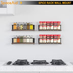 SpaceAid Spice Rack Organizer for Cabinet Door or Wall Mount (4 Pack) with 415 Spice Labels - Wood Hanging Seasoning Shelf for Cupboard Pantry or over the Stove - style: Empty Racks