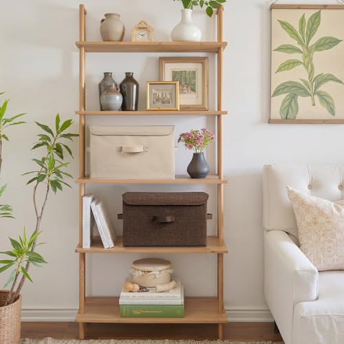 GRANNY SAYS Stoarge Basket with Lid, Decorative Storage Boxes, Closet Storage Bins for Clothes, Collapsible Stackable Organization, Khaki&Brown, 2-Pack - color: Khaki&Brown, size: Large-2 Pack