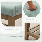 Zihanhome Entryway Shoe Bench with Cushion, End of Bed Bench,Upholstered Bench for Kitchen, Bench with Solid Wood Shelf, Fabric Ottoman Bench for Hallway, Living Room (Teal) - color: Teal