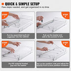 VEVOR 11" Wx21 Dx2.5 H Pull Out Cabinet Organizer, Heavy Duty Slide Out Pantry Shelves, Steel Roll Out Drawers, Sliding Drawer Storage for Home Under Sink, 13.5" Wx22 Dx7 H Install Size for Cabinet - size: 12.6"Wx21"D