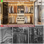 Aheaplus Closet System with Drawers, Wood Closet Organizer System with 4 Hanging Rods & Top Shelves, Walk-in Closets Organizer Wardrobe Clothes Rack, Cut Fits Spaces 4-9FT. Wide, White Oak - color: White Oak-1Set
