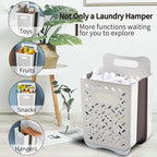 Plastic Foldable Laundry Basket with Handle, 42L Wall Mounted Laundry Hamper Freestanding Dirty Clothes Hamper, Collapsible Laundry Baskets Pop Up Hamper Storage Container for Snacks Dolls - size: XL