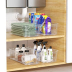 Clear Fridge Organizer, Refrigerator Organizer Bins with Handle, Freezer, Kitchen Cabinet, Pantry Organization, BPA Free Fridge Organizers (12.4 inch 2 Pack) - size: 12.4 inch 2 Pack