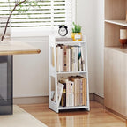 3-Tier Bathroom Ladder Shelf Freestanding, White Floor Shelves Open Shelving Unit, Small Bookshelf Nightstand for Home Study Laundry Room (11.0”D x 12.6”W x 26”H) - size: 11.0”D x 12.6”W x 26”H