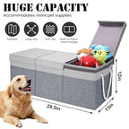 Extra Large Dog Toy Basket With Lid, Foldable Dog Toy Box for Living Room Area, 29.5" Basket for Dog's Toys, Clothes, Organizers and Storage with Hard Board, Anti-slip for Pet Supplies