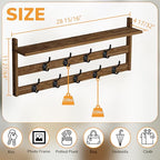 AMBIRD Coat Rack Wall Mount with Shelf, 29" Coat Hooks Wall Mounted with 9 Metal Hooks for Entryway, Bathroom, Bedroom, Living Room, Kitchen, 2 Tier Wall Hooks for Clothes, Hat, Towel, Key, Purse - style: 9 Hooks