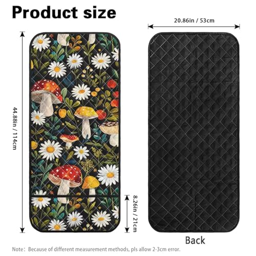 Mushroom Daisy Leaf Print Couch Arm Covers with 2 Pocket Storage Stain Resistant Sofa Armset Organizer for Magazine, Tablet, Phone Waterproof Sofa Chair Armrest Protector - color: Mushroom Daisy Leaf