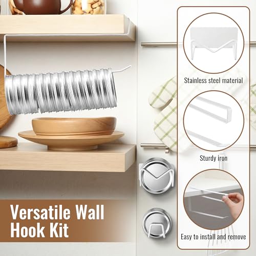 Dreyoo 4 Pack Mason Jar Lid Organizer, Canning Jar Lids Holder (2) & Canning Rings Holder (2), Suitable for Regular and Wide Mouth Space Saving Tumbler Organizer for Easy Cleaning and Drainage (White) - color: White