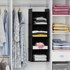 YOUDENOVA Hanging Closet Organizer, 4-Shelf Closet Hanging Shelves, Black - color: Black, size: 4-Tier