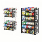 3 Tier Stackable Can Rack Organizer for Pantry, Adjustable Can Holder for Various Ounce of Canned Food Soup Goods Soda Drink, Rolling Tiered Can Dispenser for Kitchen Cupboard Cabinet, 2 Pack - style: 3-Tier 2-Pack