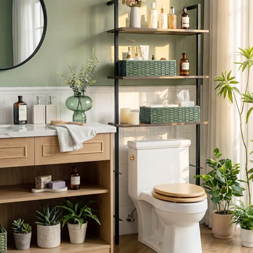 StorageWorks Sage Green Paper Rope Bathroom Basket Organizer and Storage for Tank Topper, Wicker Toilet Paper Basket for Back of Toilet Baskets, Small Narrow Tank Trays for Bathroom Decor, 2 Pack - color: Sage Green, size: 15 ¾"L x 6 ½"W x 4 ¼"H