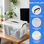 2 Quart 2-Pack Heavy-Duty Stackable Clear Storage Bins with Lids - Premium Clear Plastic Organizing Containers for Home & Bathroom BPA-Free, Pull Handles and Secure Latches - style: 2 QT 2-Pack