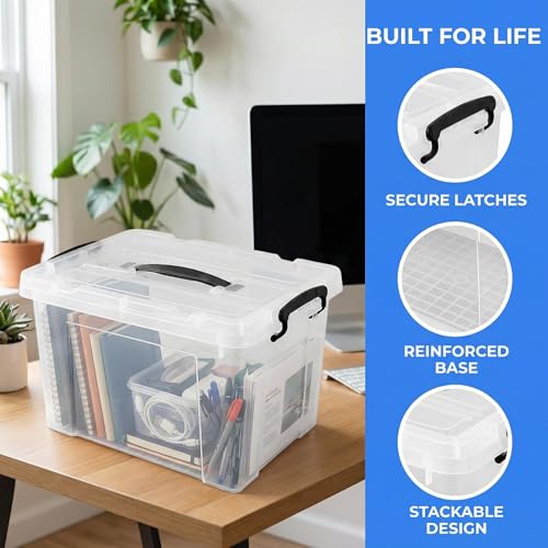 2 Quart 2-Pack Heavy-Duty Stackable Clear Storage Bins with Lids - Premium Clear Plastic Organizing Containers for Home & Bathroom BPA-Free, Pull Handles and Secure Latches - style: 2 QT 2-Pack