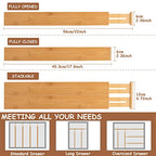 Bamboo Drawer Dividers,Kitchen Drawer Dividers Adjustable,Expandable Drawer Dividers Organizer for Kitchen large Utensils, Dressers Bathroom,Clothes,Office,Drawer Organization Separators(17.7-22 in)