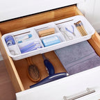 YouCopia DrawerFit Sliding Drawer Tray with Adjustable Dividers, Expandable Kitchen Storage Organizer, Speckled White - style: Tray