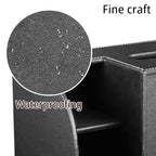 Leather Square Tissue Box Cover with Storage Tray,Cube Tissue Box Holder,Modern Facial Paper Organizer with Remote Control Holder for Bathroom,Vanity Countertop,End Table NightStand Home Office.Black - color: Black