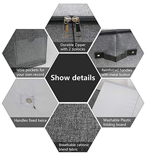 AMJ Extra Length Under Bed Storage Organization Containers for Shoes, Clothing, Bedding, 35.5 x 16.5 x 7“, Black Gray - color: Black Gray, size: 35.5 x 16.5 x 7“