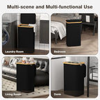100L Laundry Hamper with Lid, Large Laundry Basket with Bamboo Handles, Clothes Hampers for Laundry with Removable Bag, Dirty Clothes Hampers for Bedroom Aesthetic, Black - color: Black