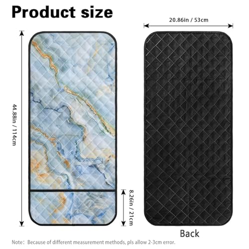Blue Gold Marble Print Couch Arm Covers with 2 Side Storage Pockets, Anti-Slip Armrest Cover for Sofa, Chair, Loveseat, Recliner Arm Covers - color: Blue Gold Marble