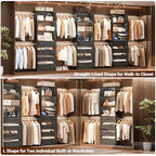 Aheaplus Closet System Set of 2, 4-9Ft Wood Closet Organizer with 8 Drawers & Shelves, Closet Organizer System with 8 Hanging Rods, Walk-in Closets Organizer Wardrobe Closet Rack, Black Oak - color: Black Oak-2Sets