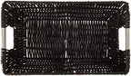 Whitmor 6500-2712-BLK Rattique Small Shelf Black Tote Basket - color: Black, size: 11.4"L x 6.5"W x 4.5"H