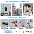 Broom Mop Holder Wall Mount Broom Hanger Wall Mounted Metal Organization Garage Storage Garden Kitchen Tool Organizer With 4 Racks and 5 Hooks (Silver, 1 Pack 4R5H) - size: 1 Pack 4R5H