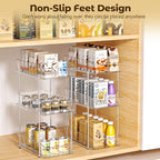 incostar 3 Tier Under Sink Organizer and Storage - Multi-Purpose Stackable Pantry Organizer with Pull-Out Clear Bins and Movable Dividers for Kitchen and Bathroom Cabinet - style: 1 Pack 3Tier
