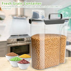 Viretec Rice Storage Container, 10 to 20lb Dry Food Airtight Dispenser, Pet Dog Cat Food Canister, BPA Free Clear Plastic Kitchen and Pantry Bin for Oatmeal, Cereal, Pasta, Flour Pack of 2 Grey - color: 10L+6L/Grey