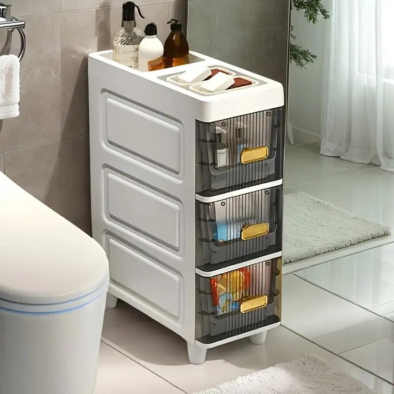 LDQ Slim Storage Cabinet with Drawers - Durable Waterproof PP Organizer for Bathroom/Kitchen/Health - Small Spaces, Snacks, Display & Retail-3Layers - size: 3layers