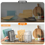 Cutting Board Organizer, Kitchen Cabinet Organizer, Divided Rack with 5 Slots for Baking Trays, Cutting Boards - Cookie sheet Organizer Inside Cabinet, Baking Sheets Holder (medium) - style: 1PC(Medium)